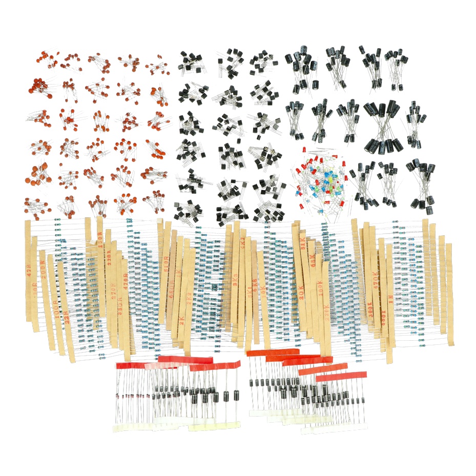 Zestaw elementów elektronicznych - 1400 elementów